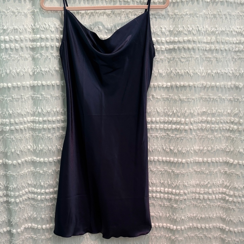 Elegant Navy Blue Slip Dress